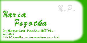 maria pszotka business card